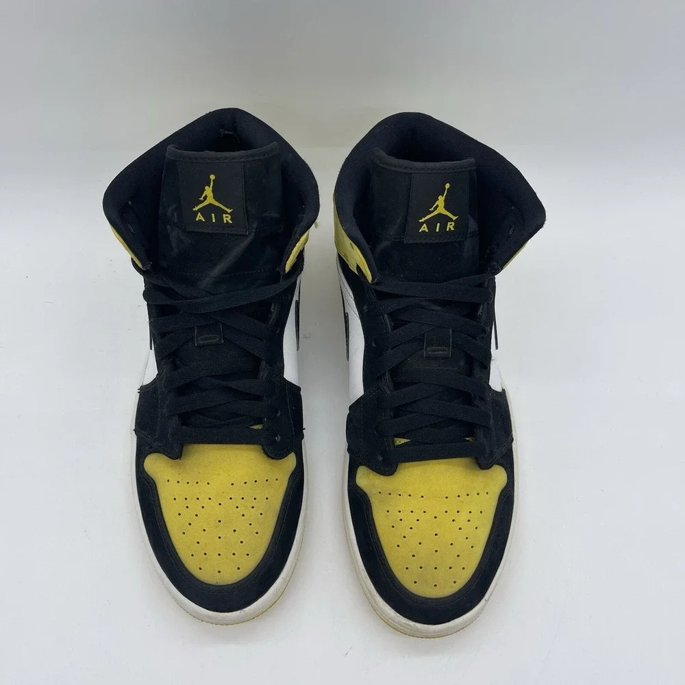 Nike Air Jordan 1 Mid 'Yellow Toe' 852542–071 Men's Size 10 Athletic Sneakers